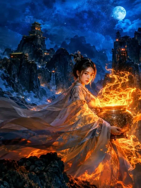 《穿成废柴我靠炼丹封神》竖版封面，穿越题材短剧