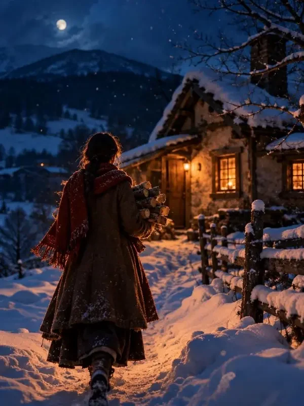 《大雪封门那年，她把日子过成了春天》竖版封面，重生题材短剧